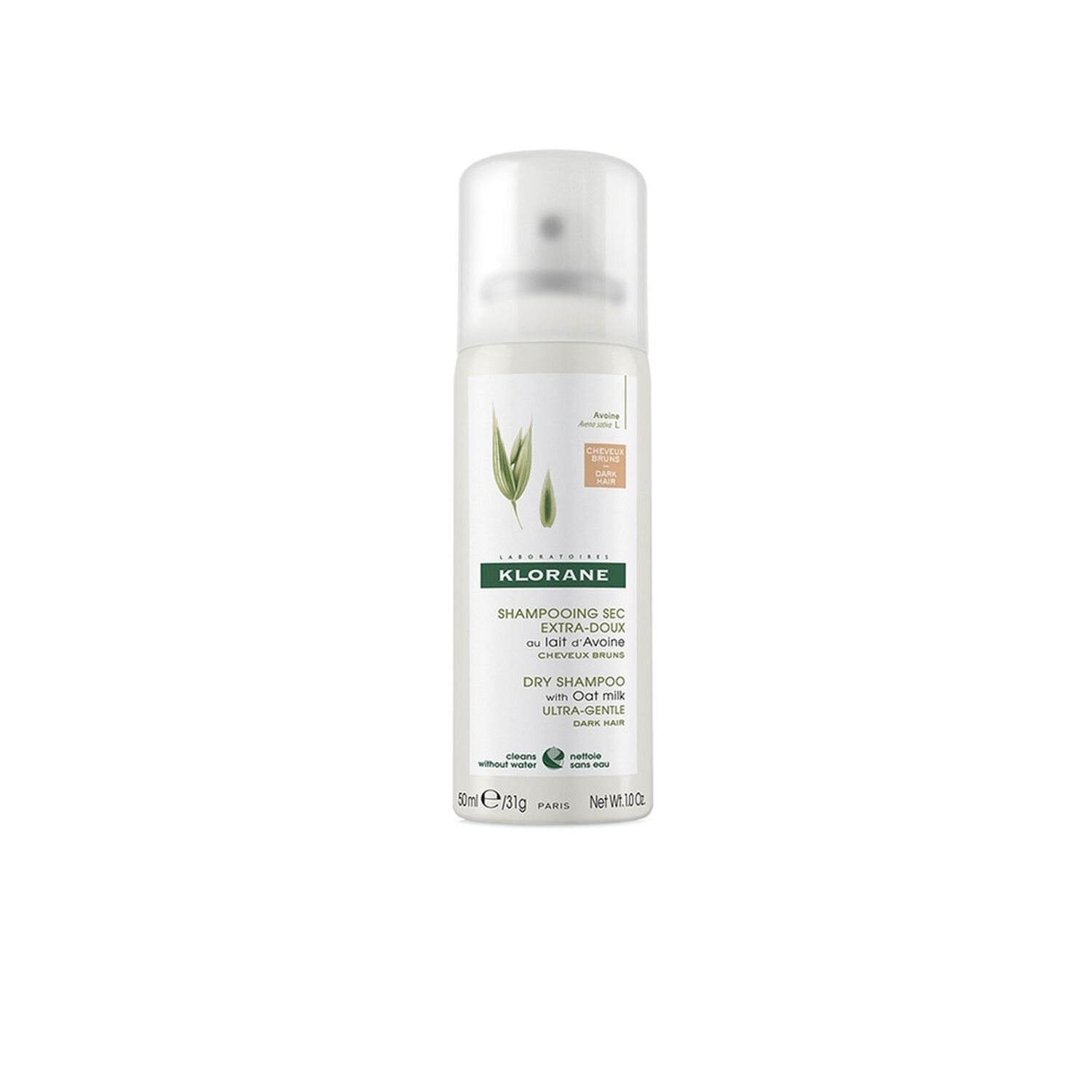 Klorane Shampoing Sec Lait d'Avoine - Cheveux Chatains à Bruns 50 ml