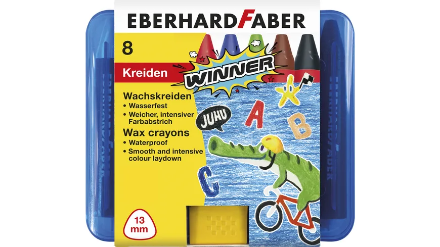 EBERHARD FABER Winner Wachsmalkreide Kunststoffbox mit 8 Kreiden