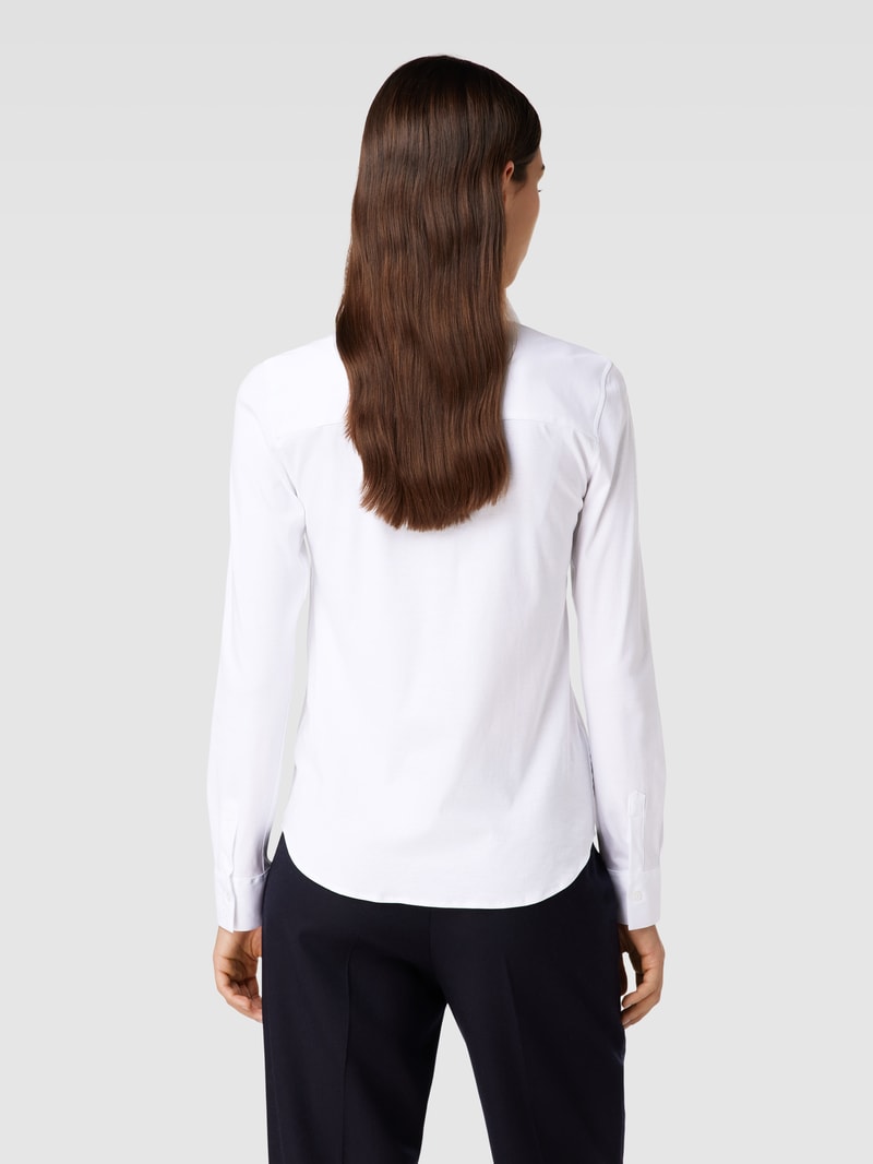 Hemdbluse im unifarbenen Design Modell 'Tina' in weiß