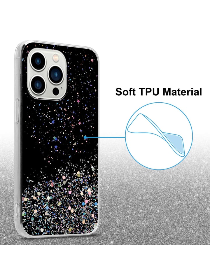 cadorabo Hülle für Apple iPhone 14 PRO MAX Glitter in Schwarz mit Glitter günstig kaufen onesize