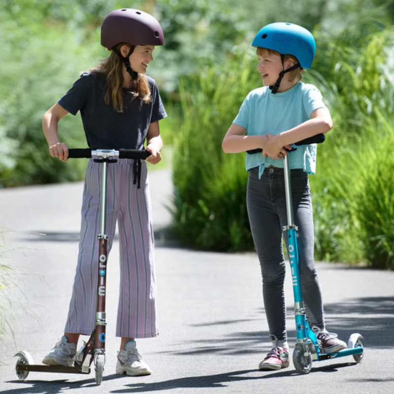 Trottinette 2 roues lumineuses pliable – Micro Sprite LED Bleu Océan