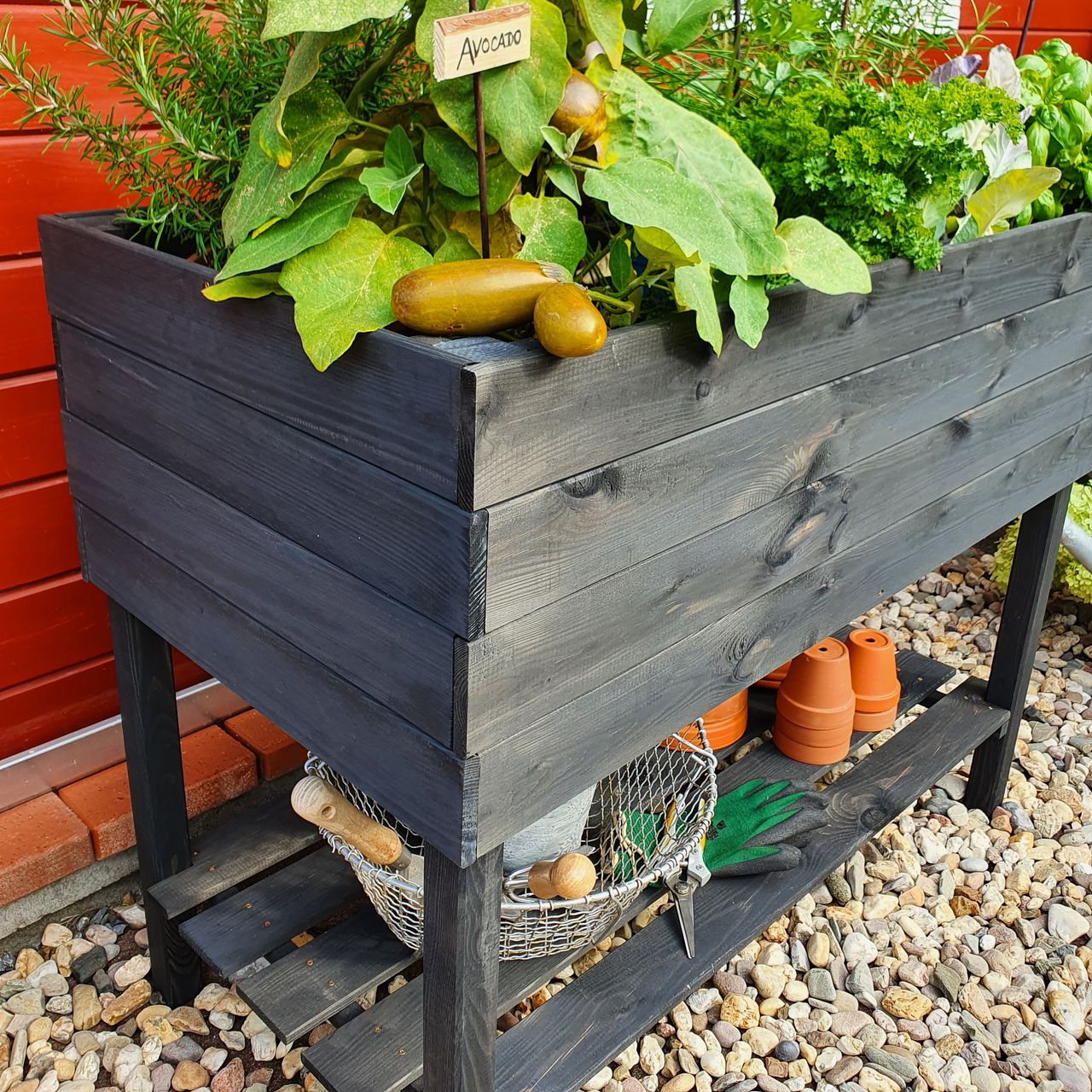 PROMEX Promadino Balkon-Kräuterbeet auf Beinen anthrazit