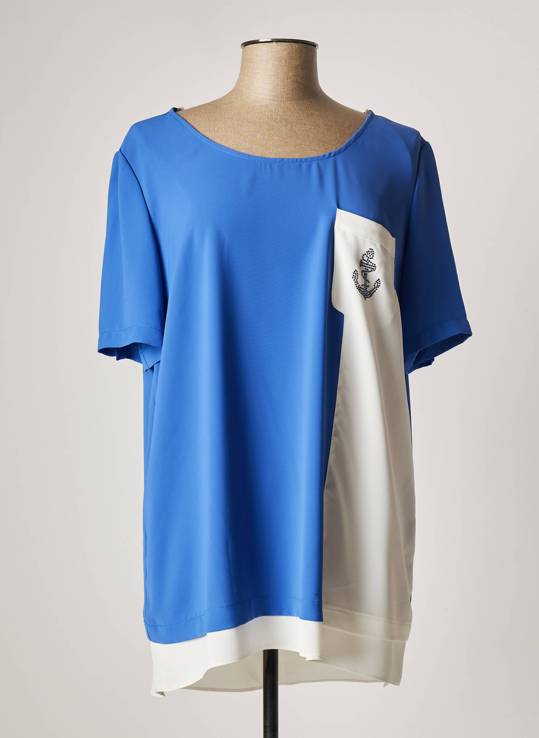 Alain Murati Tuniquemanchecourte Femme couleur bleu