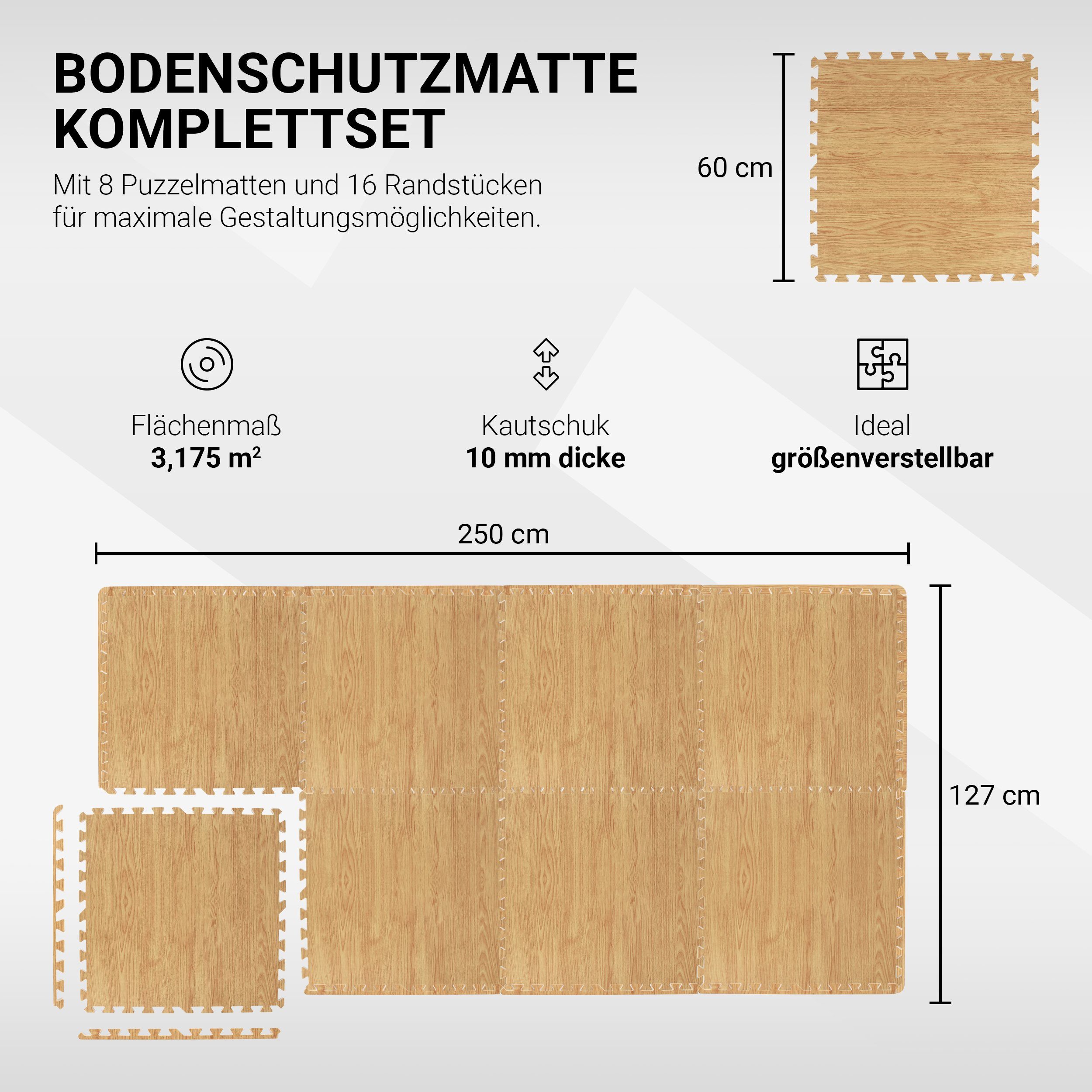 MSports® Bodenmatte Bodenschutzmatten Set - 8 Schutzmatten in verschiedenen Farben (8 Schutzmatten)