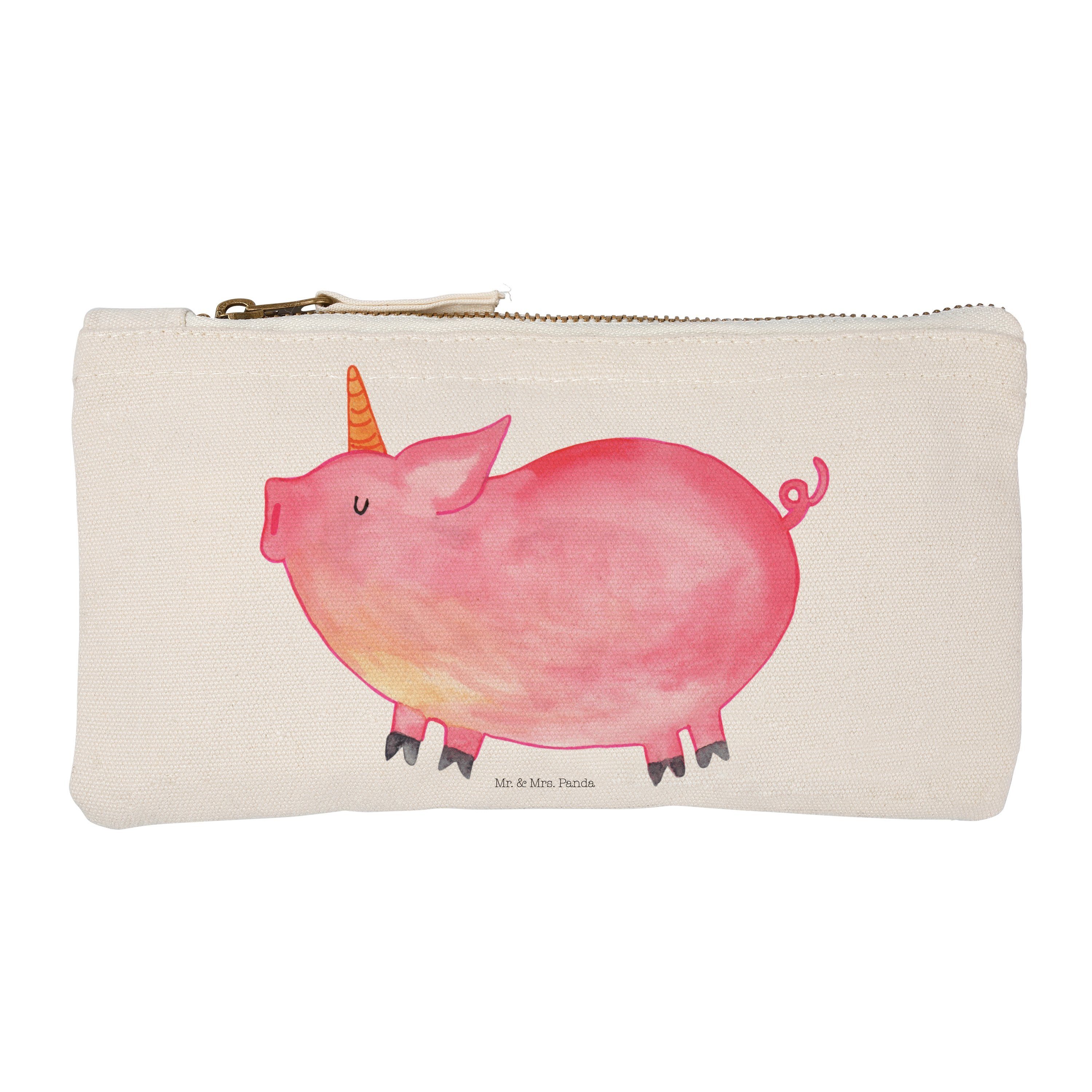 Mr. & Mrs. Panda Kosmetiktasche Einhorn Schweinhorn - Weiß - Geschenk, Damen, Unicorn, Makeup, Kosmet (1-tlg)