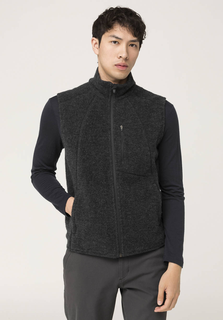 Wollfleece-Weste aus reiner Bio-Merinowolle