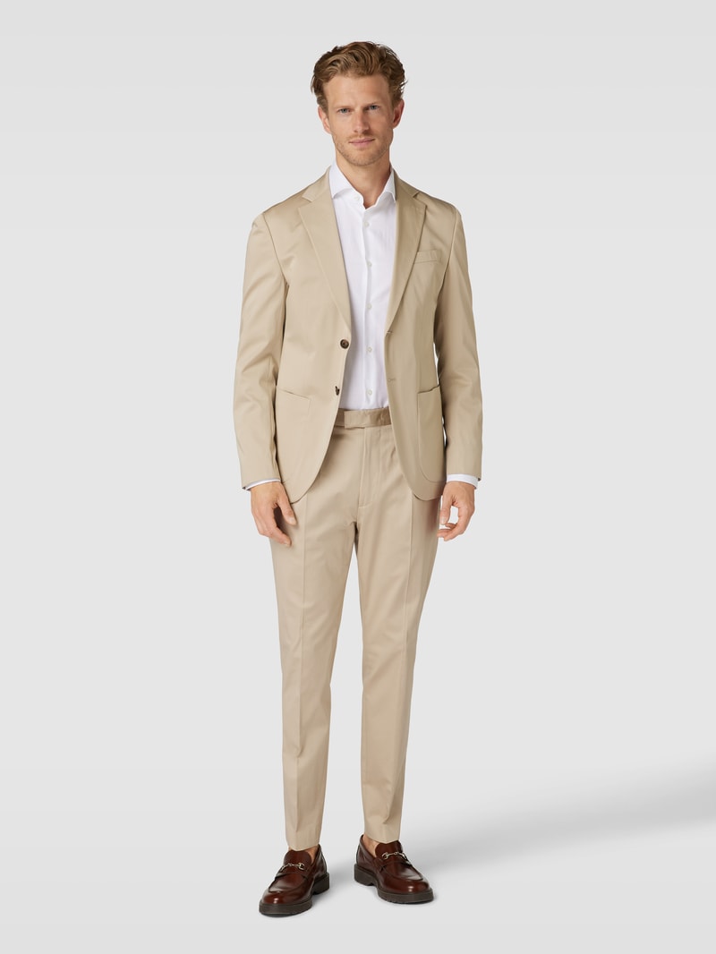 Anzughose mit Bundfalten Modell 'Bird' in beige