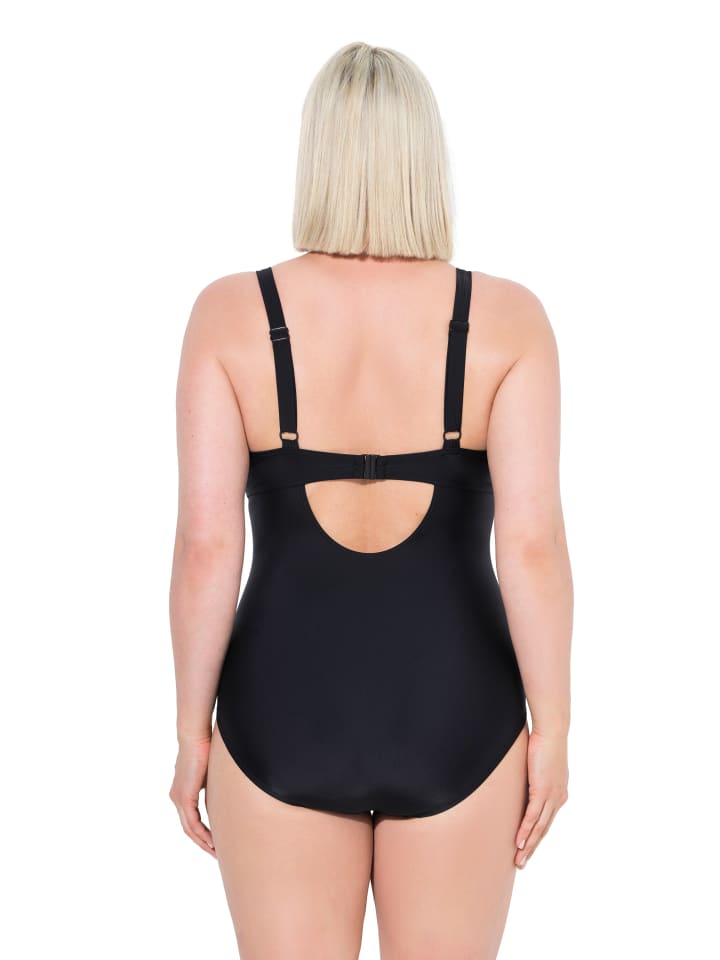 Ulla Popken Badeanzug in schwarz günstig kaufen