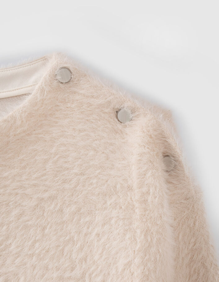 Robe blanc cassé maille mousseuse fille
