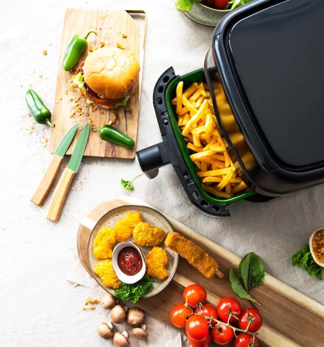 Just Vegan 4,5 Liter schwarze Heißluftfritteuse