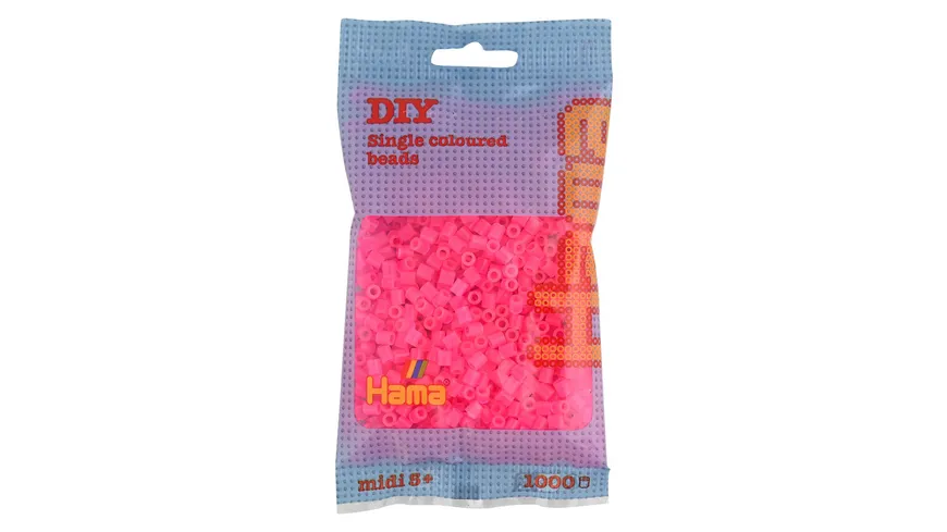 Hama - Bügelperlen im Beutel, ca 1000 Stück, neon pink