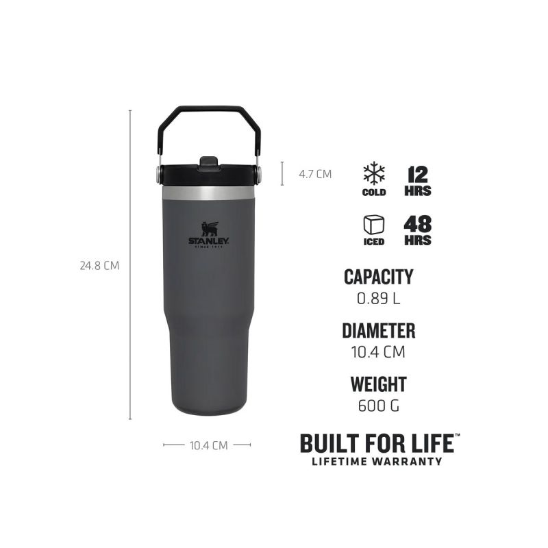 Stanley GO Iceflow Flip Straw Tumbler 30oz \/890ml Charcoal