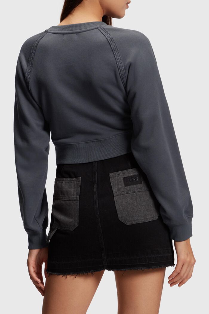 Cropped-Sweatshirt in Garment Dye