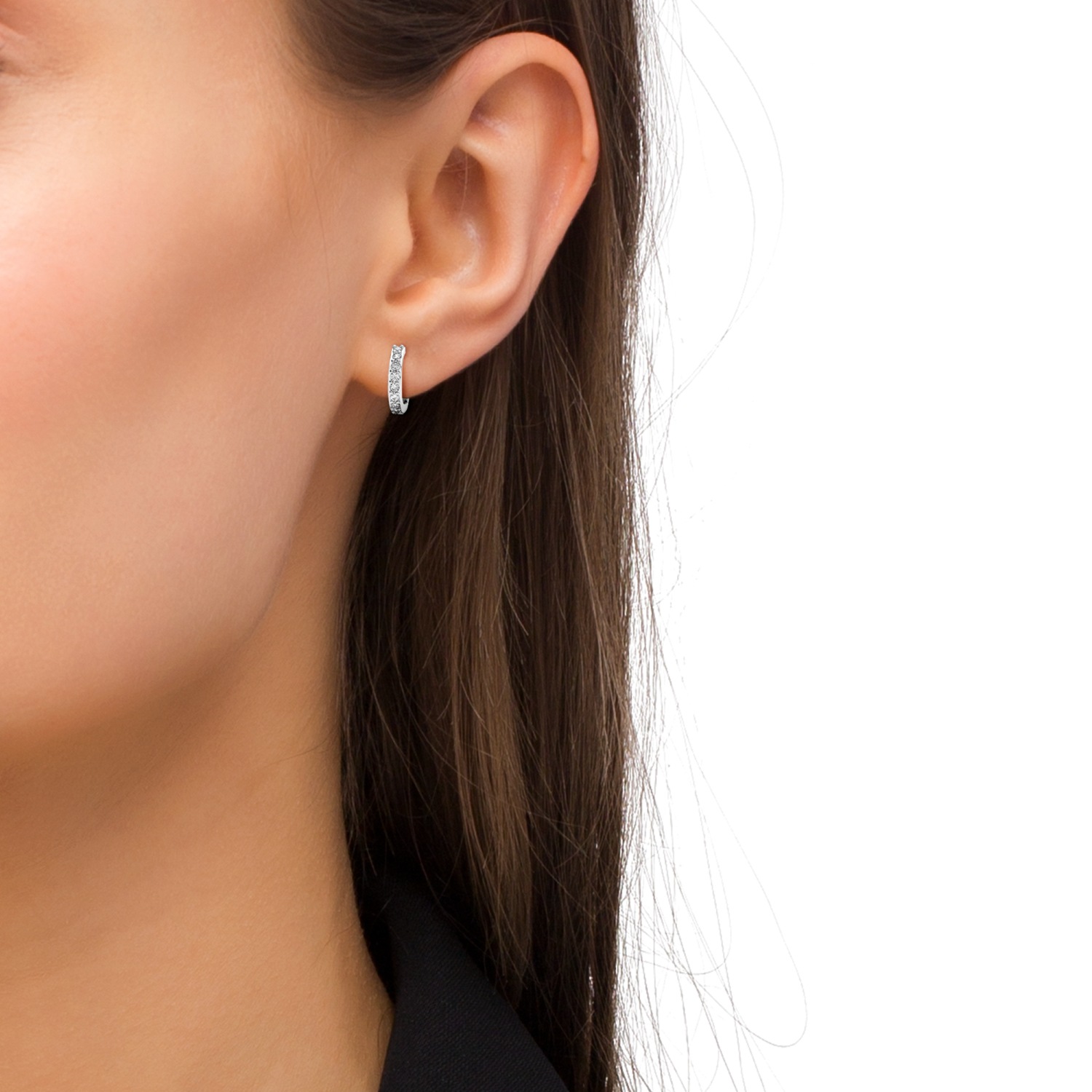 Creolen für Damen. 925 Sterling Silber. Zirkonia synth.