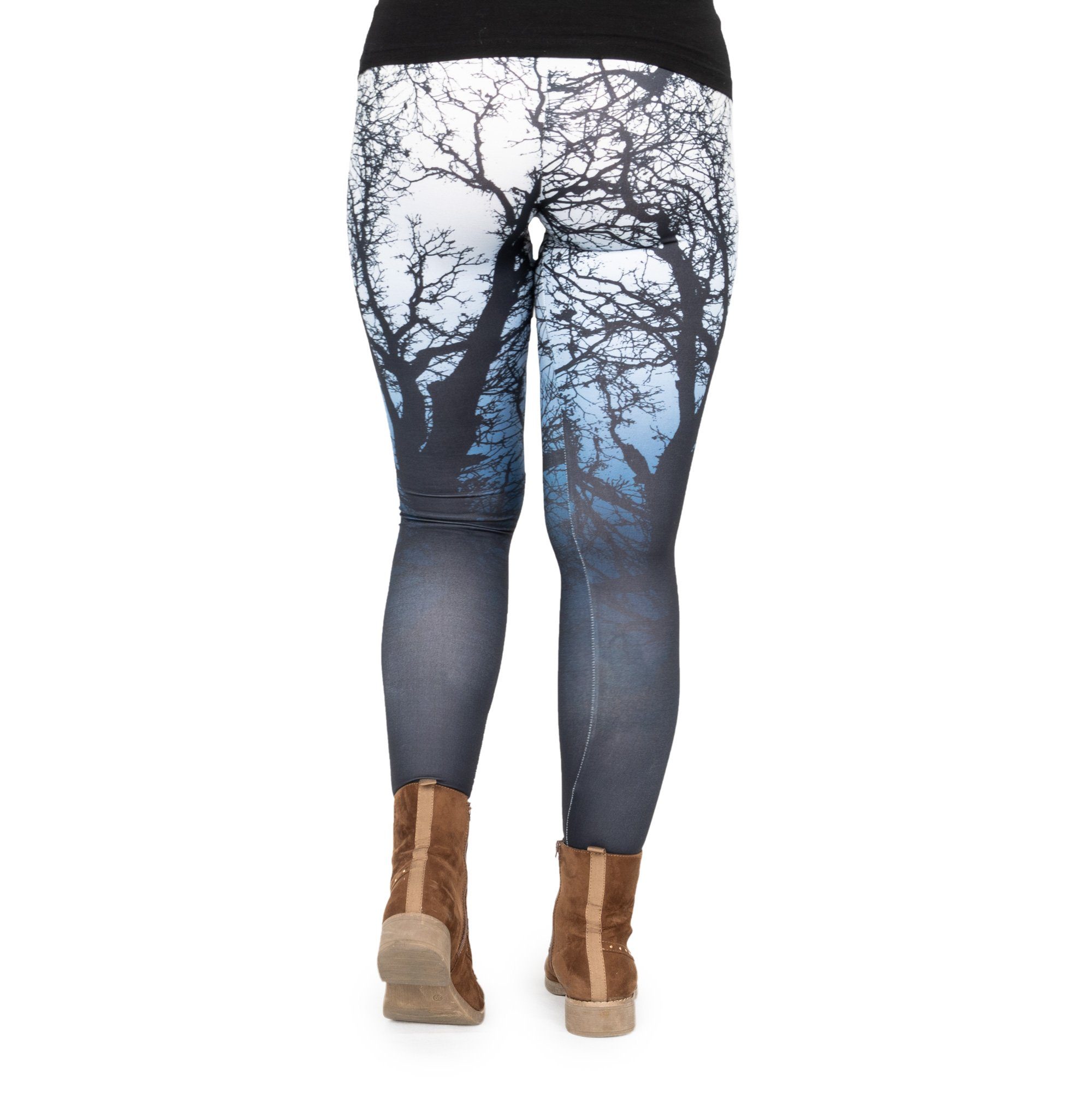 cosey Leggings Bunte Bedruckte Motiv-Leggings Baum/Wald (Einheitsgröße XS-L)