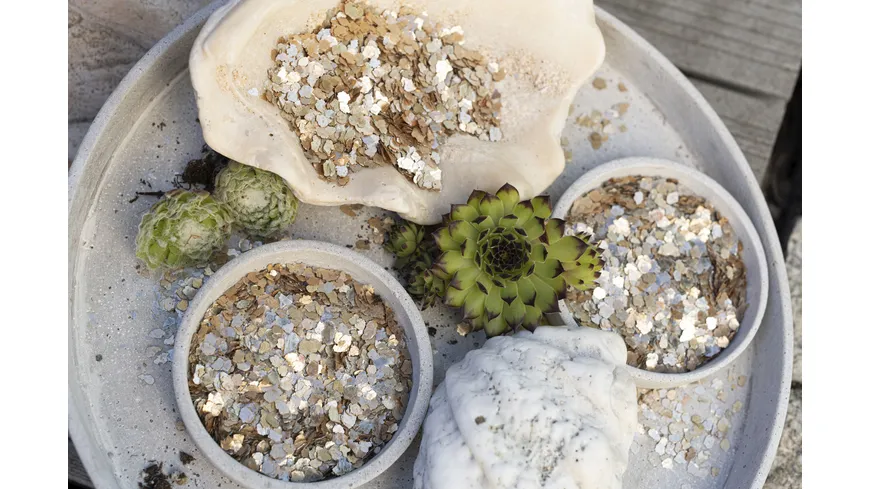 EUROSAND Dekorative Glimmer Flocken Gold