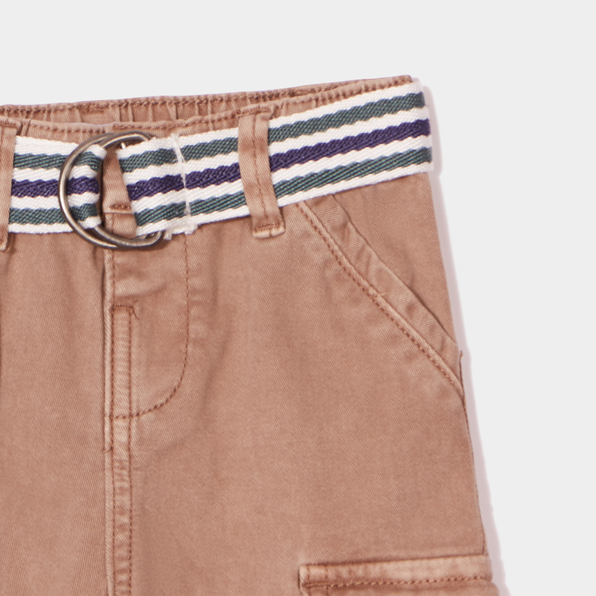 Pantalon cargo ceinturé Creeks taupe bébé garçon | La Halle