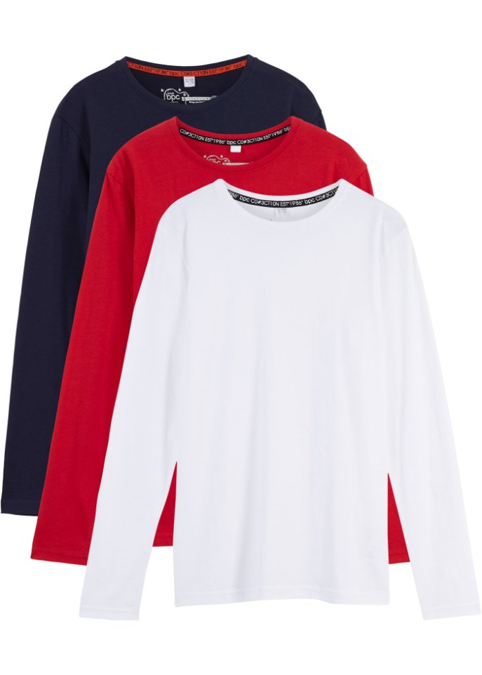 Kinder Langarmshirt aus nachhaltiger Baumwolle, (3er-Pack)