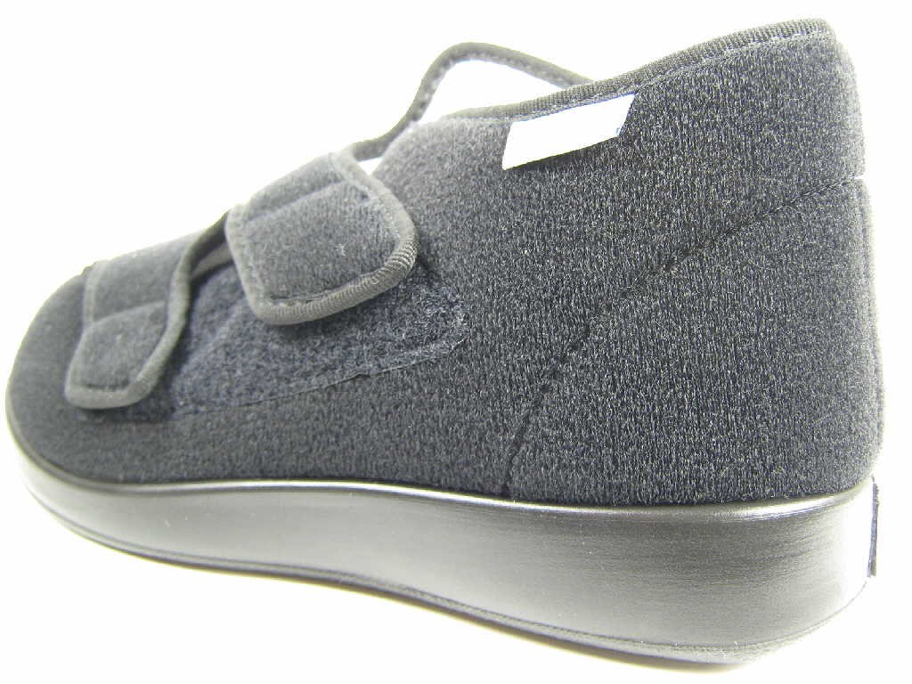 FLORETT Hausschuhe schwarz Genua schwarz PA-Velour