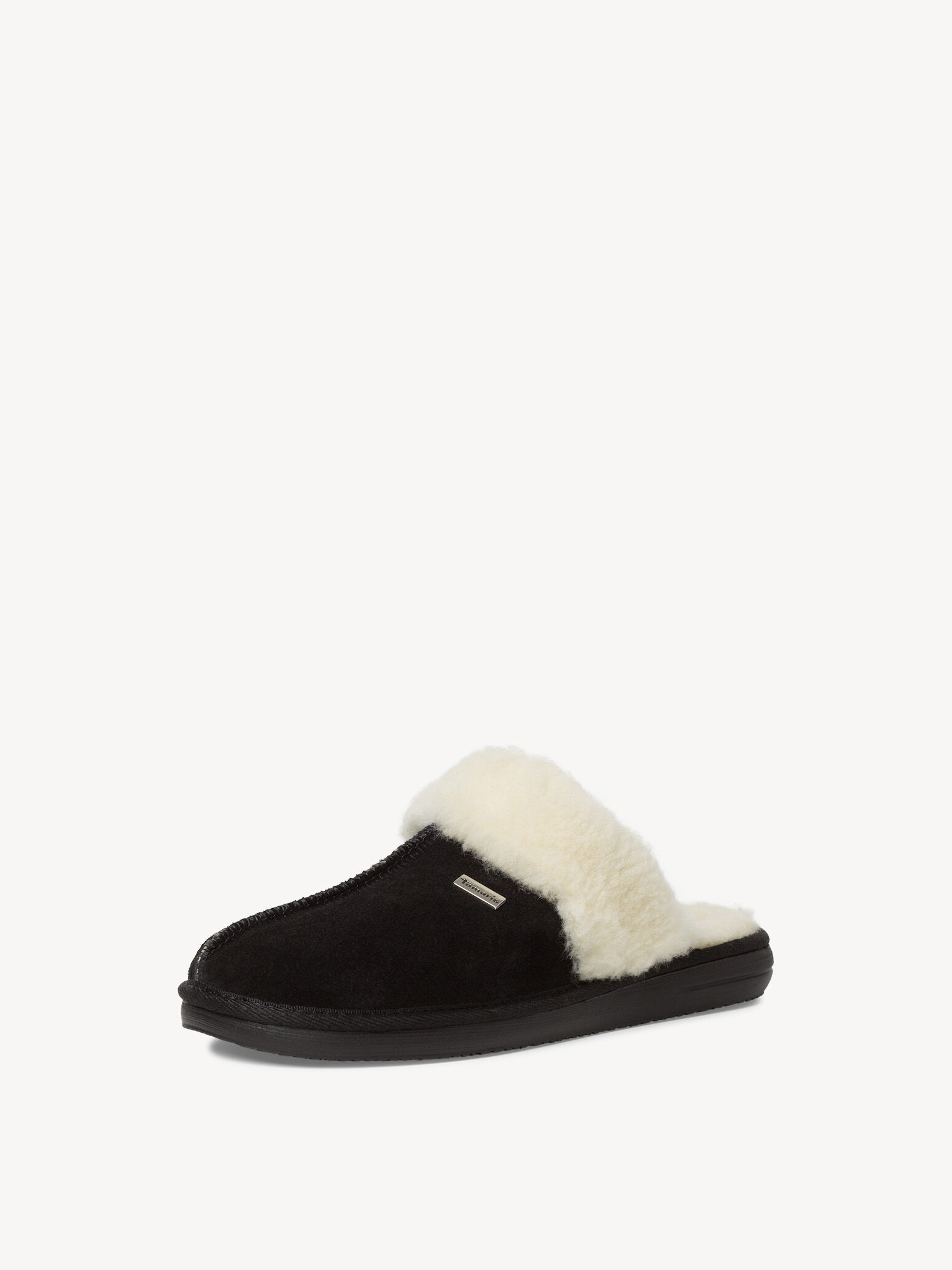 Pantoufle en cuir - noir