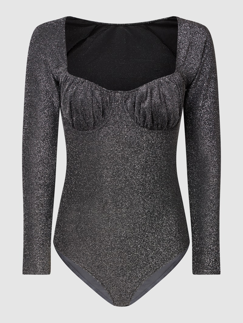 Body mit Glitter-Effekt in silber
