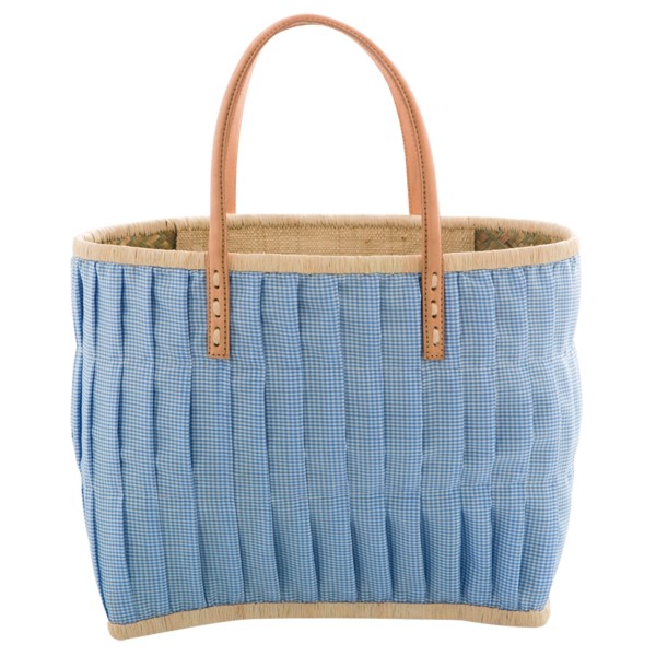 Rice - Fabric Covered Raffia with Leather Handles - Tasche