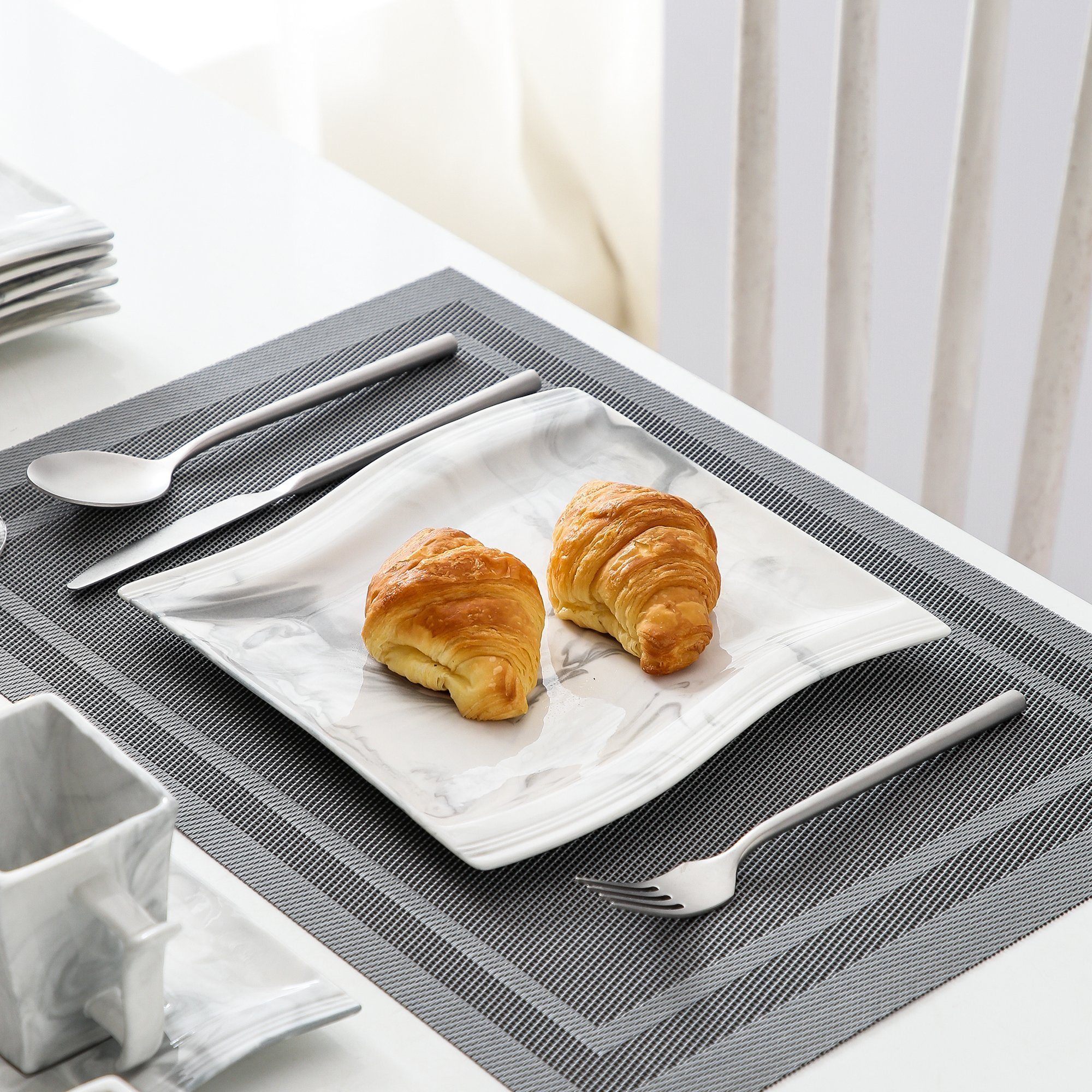 MALACASA Kombiservice FLORA (18-tlg), 6 Personen, Porzellan, Kaffeeservice