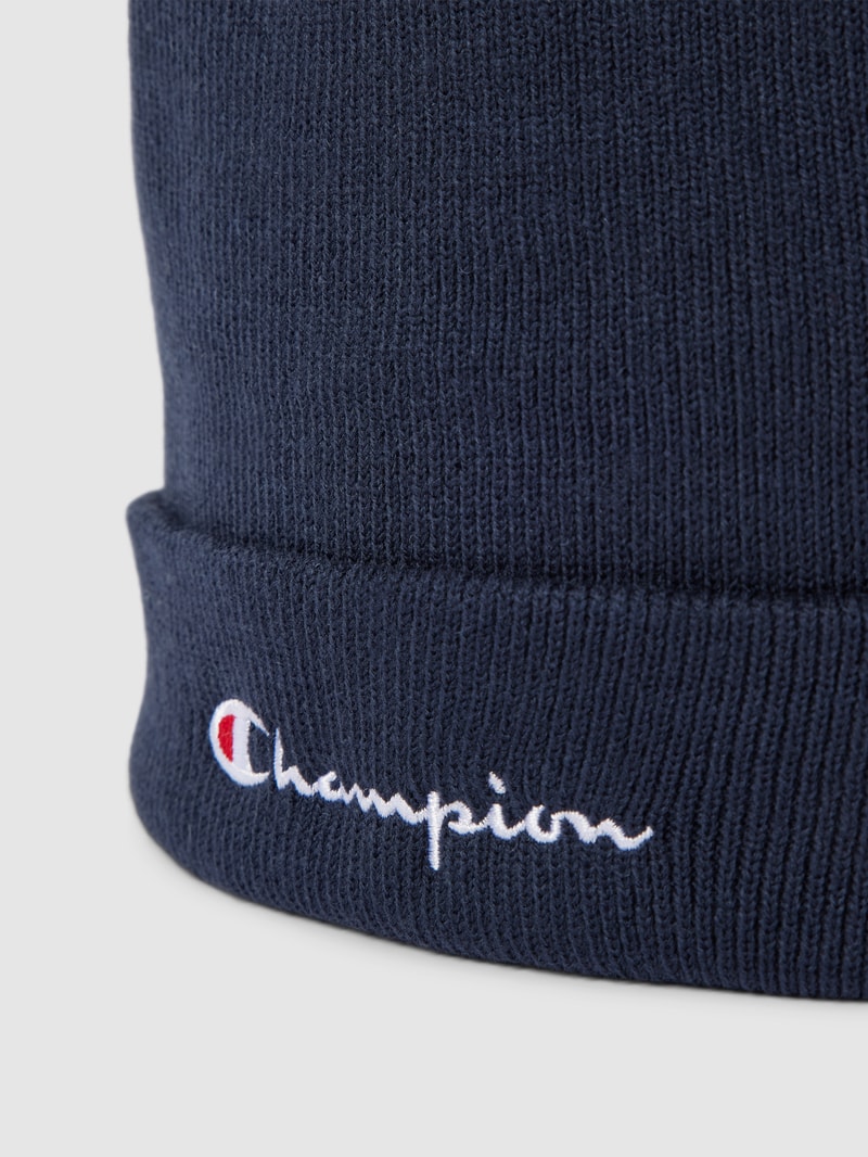 Mütze mit Label-Stitching in marineblau