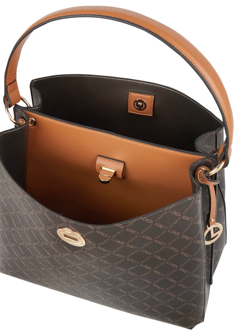 Hobo Bag mit Logo-Muster Modell 'Filiberta' in mittelbraun