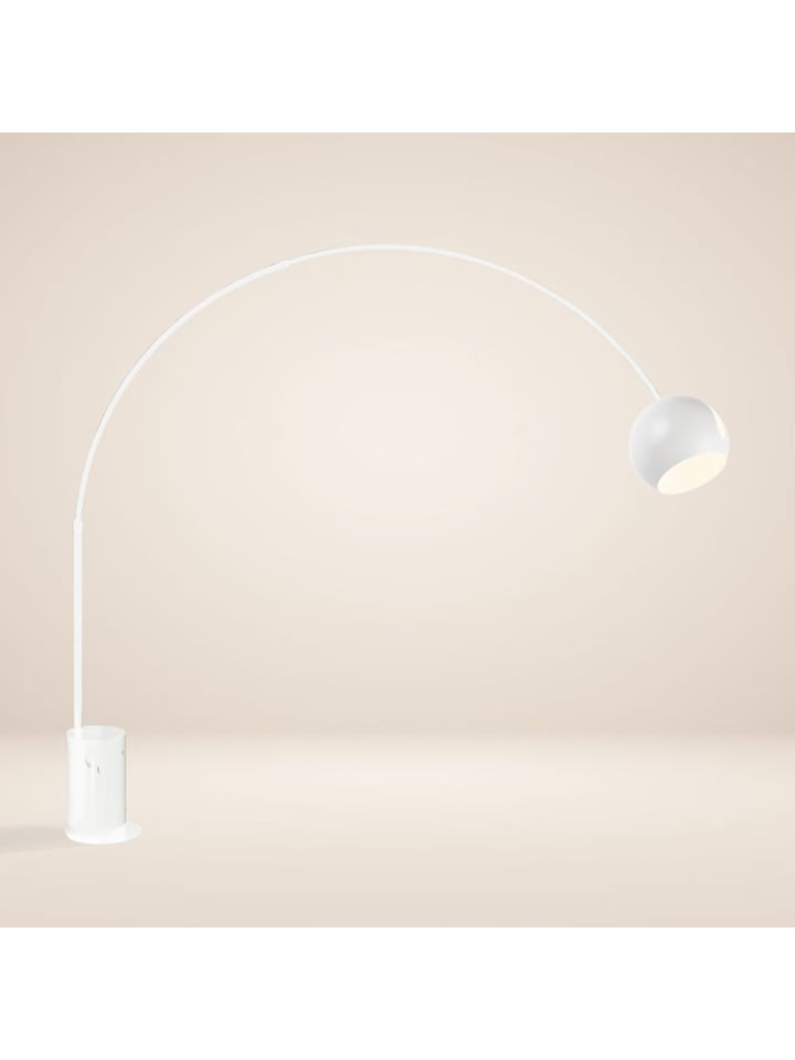 s.LUCE Ball Bogenlampe mit Marmorfuß modern in Weiß günstig kaufen Ø 30 cm