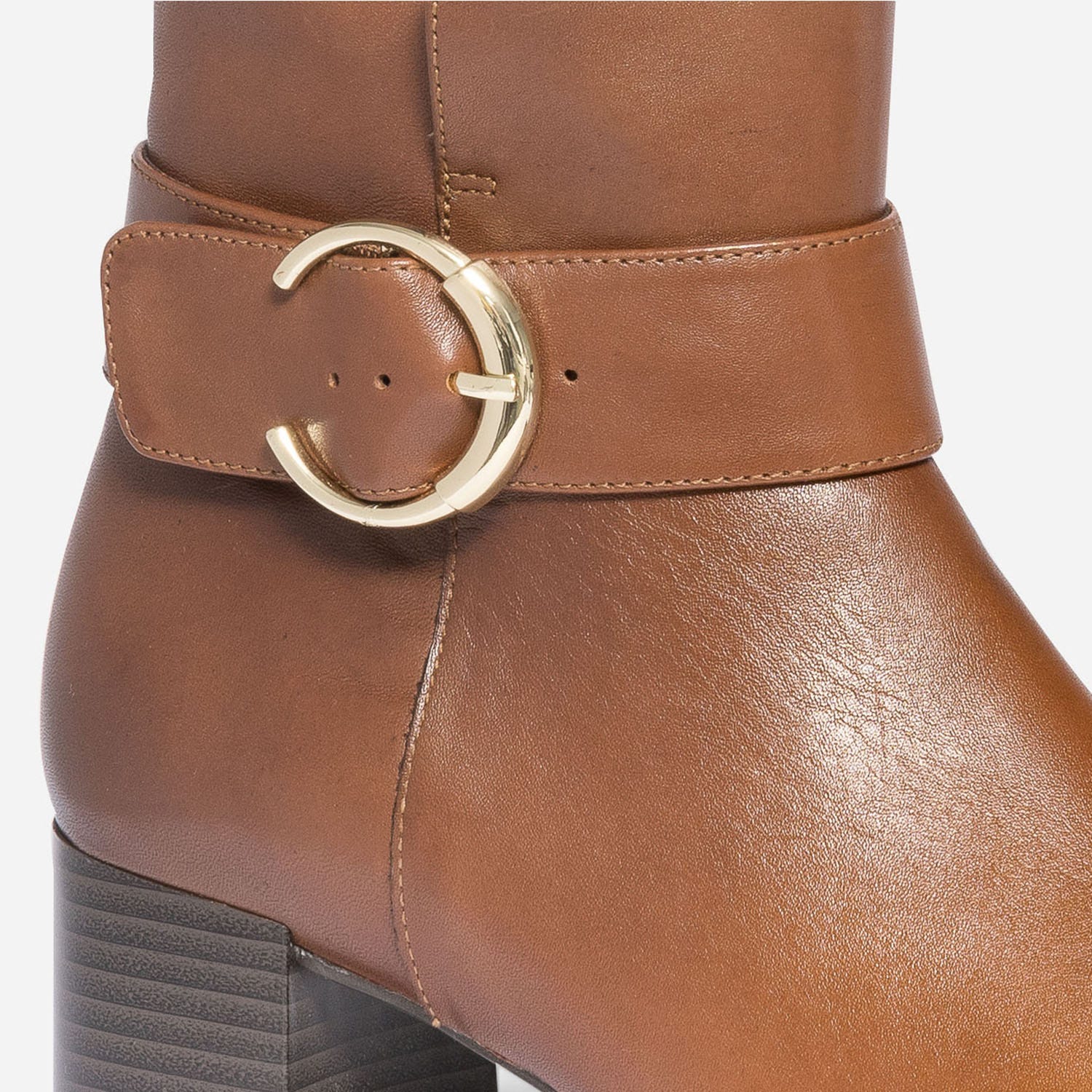 Boots CAPRICE cognac en cuir avec bride