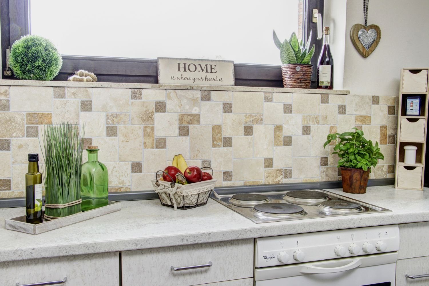 Mosani Mosaikfliesen Travertin Mosaikfliesen Terrasse Wand Boden Naturstein beige braun