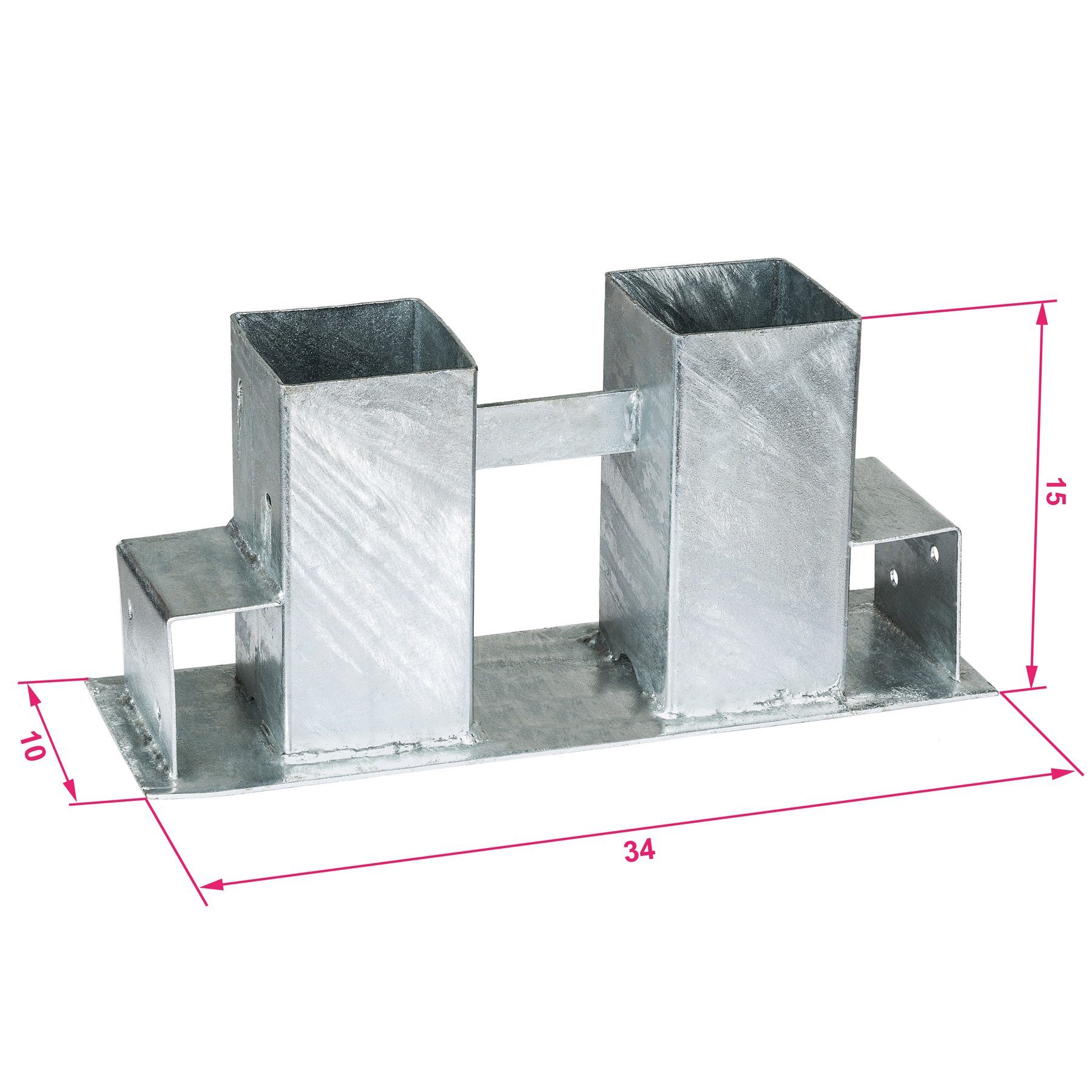 tectake Kaminholzregal Holzstapelhilfe feuerverzinkt 4-tlg., BxTxH:10,00x34,00x15,00 cm