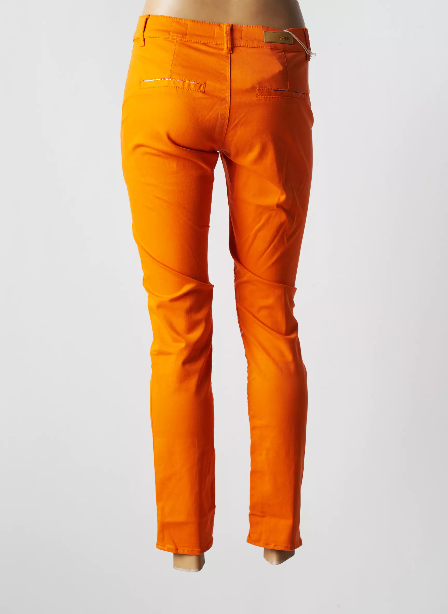 Happy Pantalons Chino Femme couleur orange
