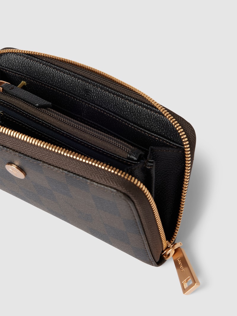 Portemonnaie mit Allover-Muster Modell 'Melete' in dunkelbraun