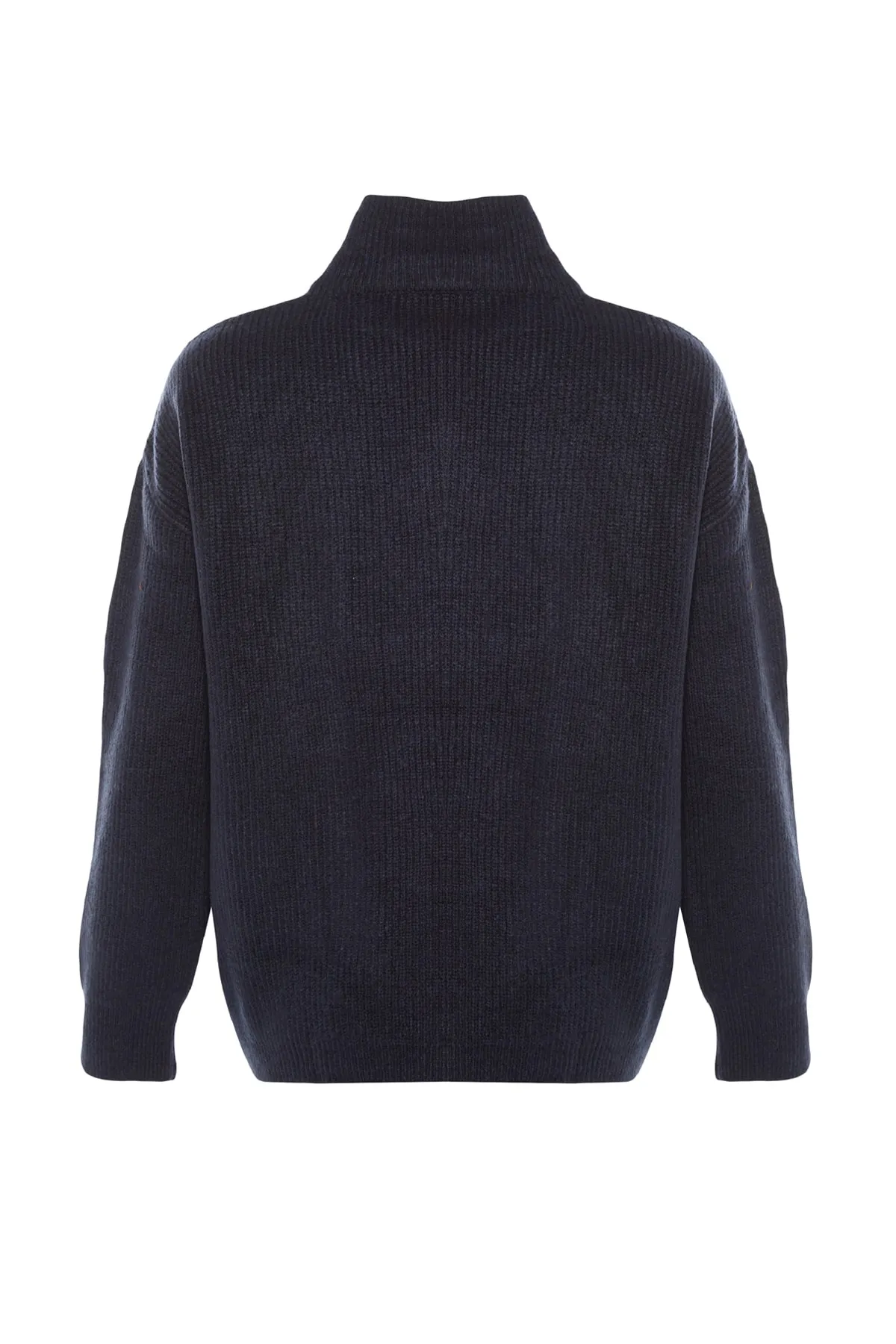 Trendyol Collection  Marineblauer Strickpullover mit weicher Struktur und Reißverschluss TWOAW20XS0009