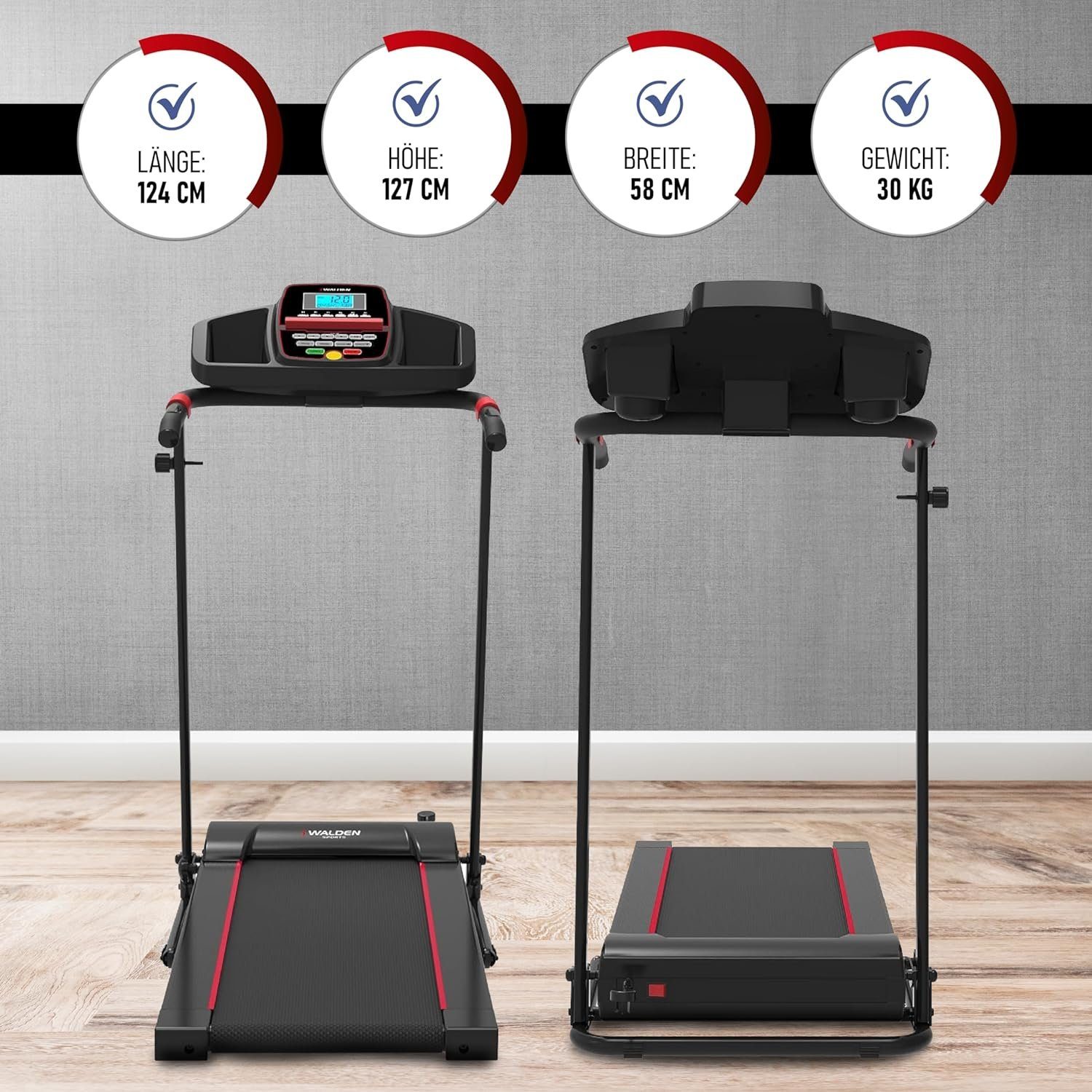 JUNG Laufband Walden Elektrisches Laufband, Klappbar leise,bis 150kg für Zuhause (Klappbares Lauf Band Elektrisch, Sportgeräte für Zuhause, für abnehmen Sport, für Haus, Joggen), Laufbänder, Winter laufen, Sport