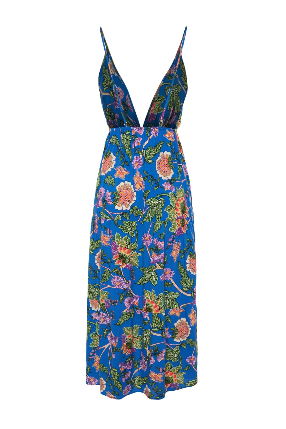 Trendyol Collection  Gewebtes Maxi-Strandkleid zum Binden mit Blumenmuster TBESS23EL00146