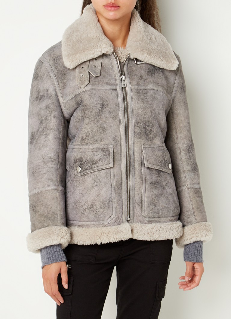 Abrigo Kain de piel de cordero de Zadig&Voltaire con bolsillos aplicados.