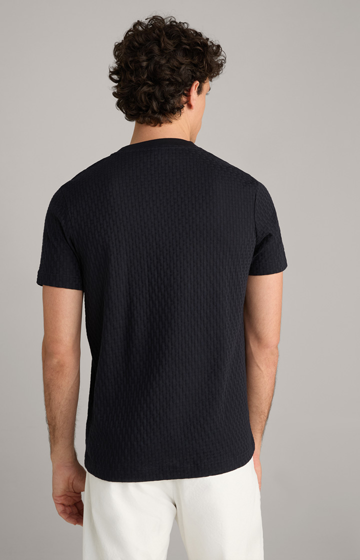T-Shirt Bruce in Navy strukturiert