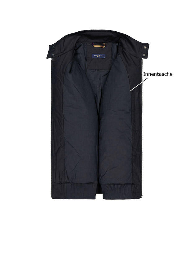 Fred Perry, Blouson, Baumwolle wattiert, schwarz