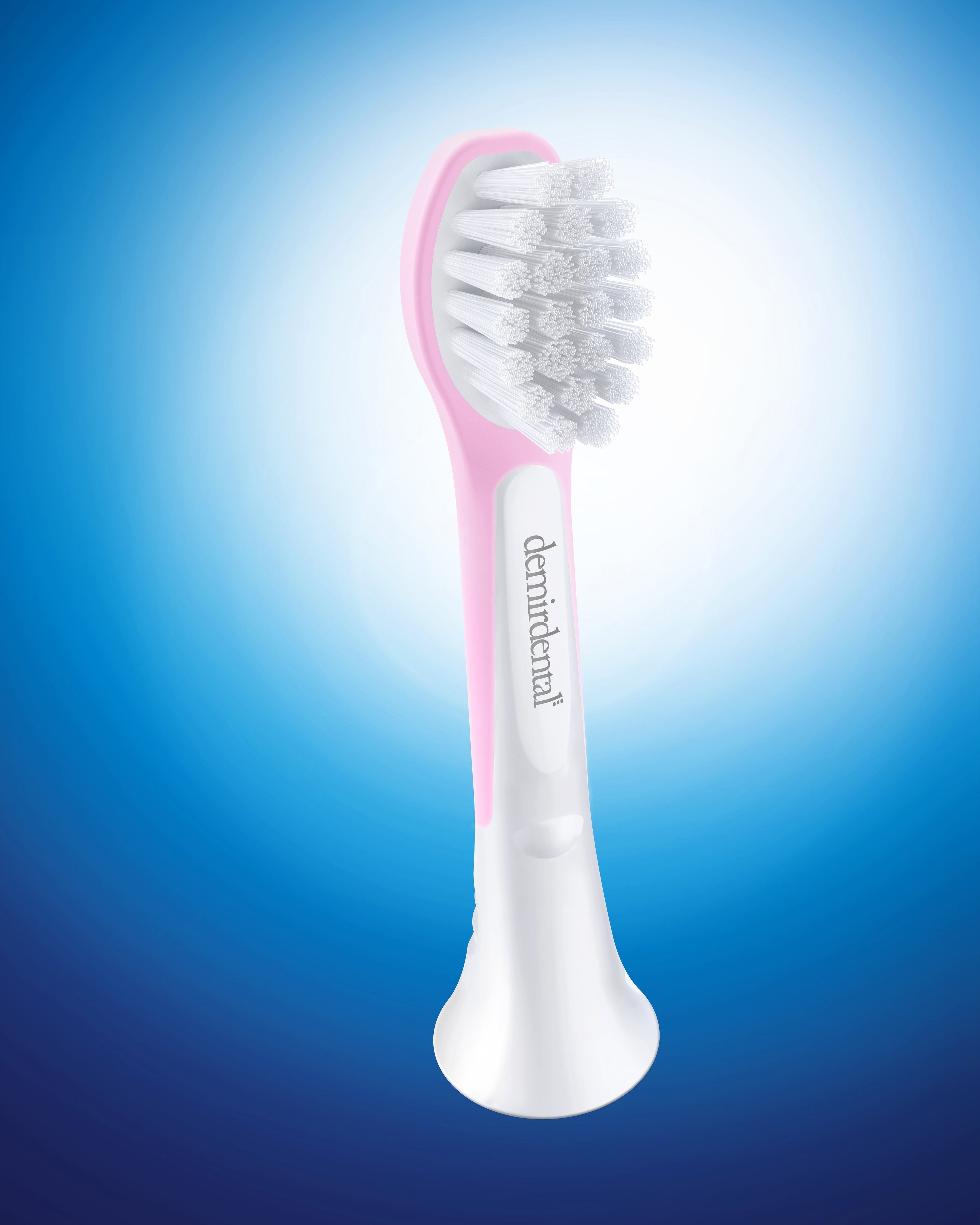 demirdental Aufsteckbürsten passend für Philips Sonicare Ersatzbürsten, für Kinder ab 3 Jahren, Sensitive, Rosa, HX6033/HX6034