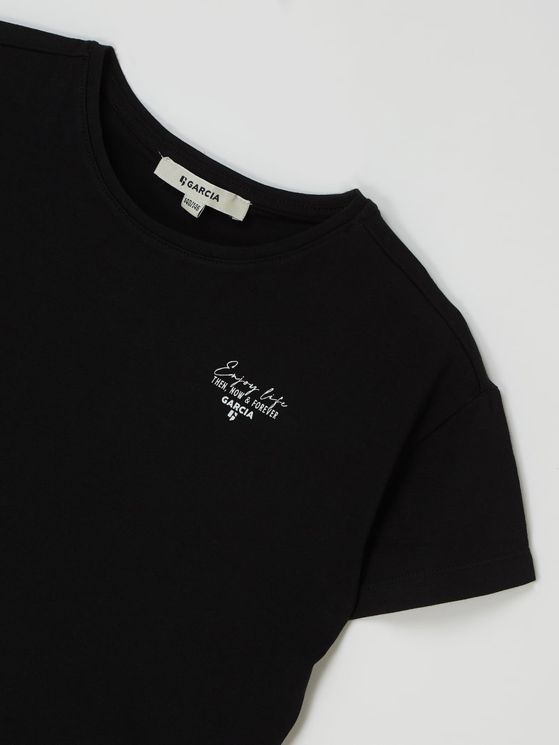 Boxy Fit T-Shirt aus Bio-Baumwolle in schwarz