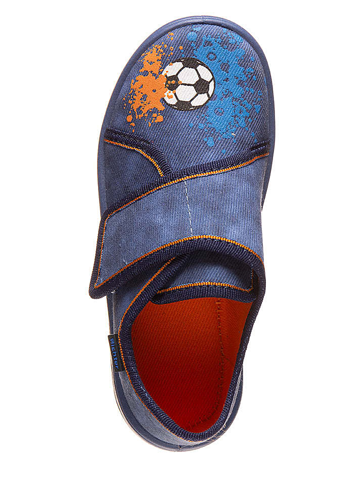 Richter Shoes Hausschuhe in Blau/ Orange günstig kaufen 33