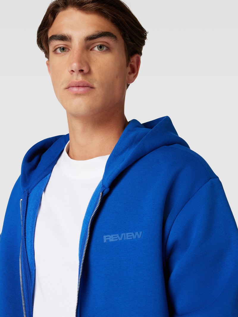 Sweatjacke mit Kapuze in royalblau