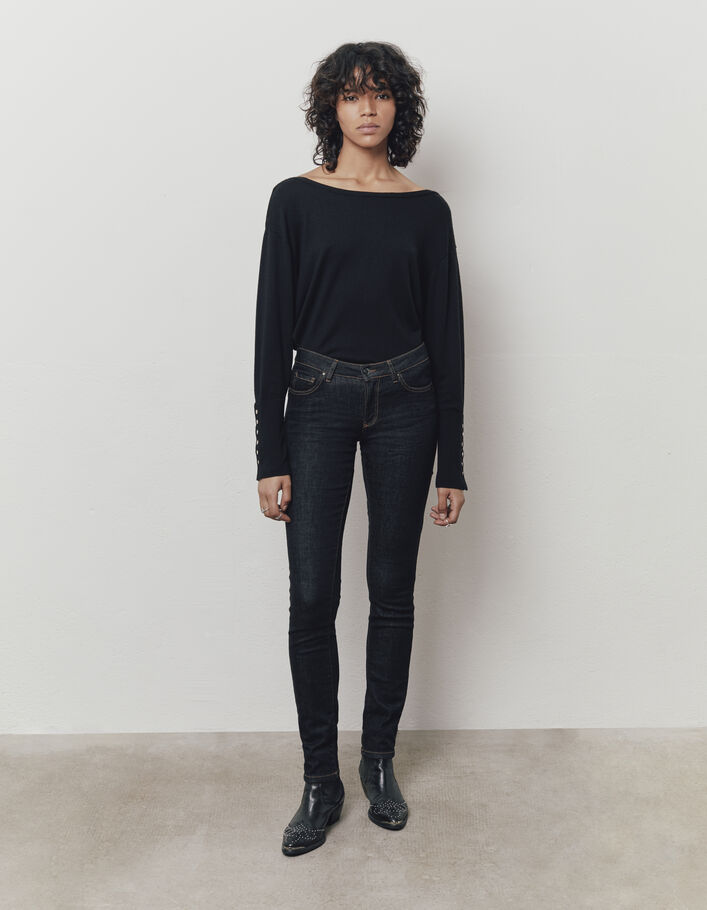 Jean SLIM noir taille basse femme