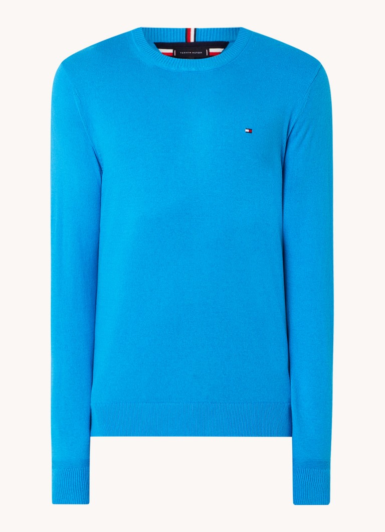 Tommy Hilfiger Fine-knit cashmere blend pullover with logo embroidery