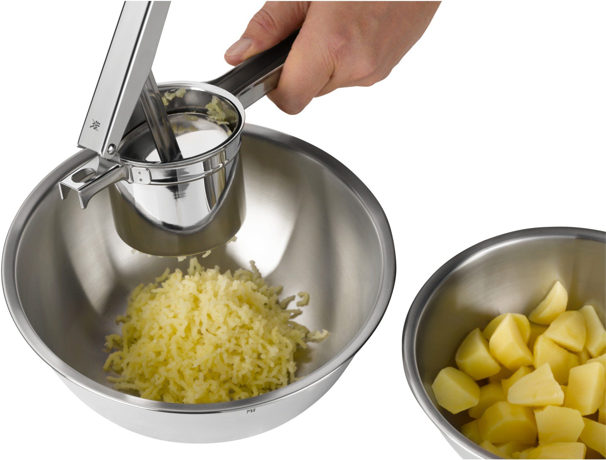 WMF Kartoffelpresse Gourmet (1 St), Cromargan® Edelstahl Rostfrei 18/10, mit Auflagehaken