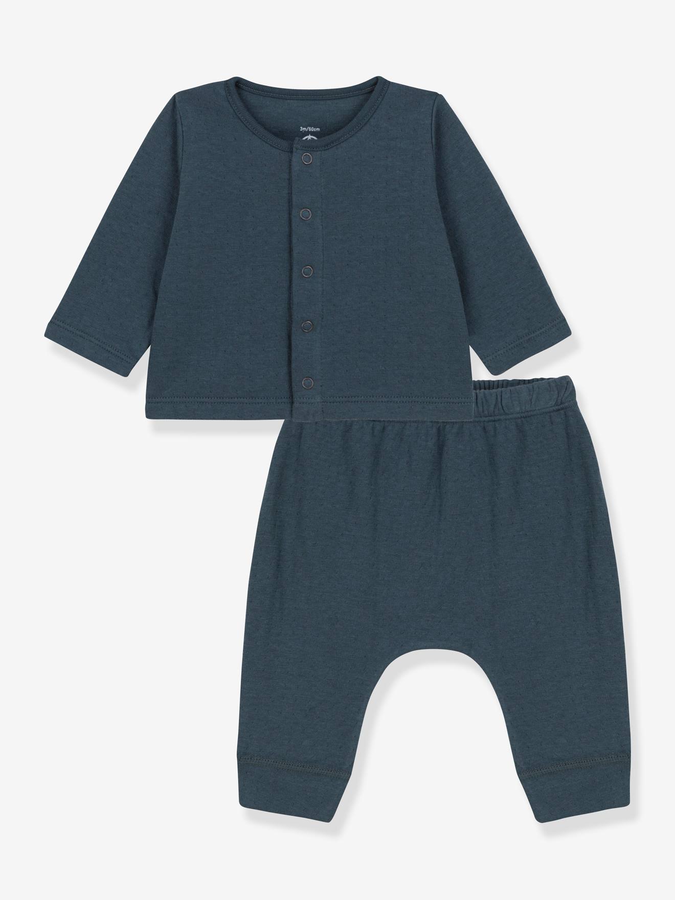 Ensemble 2 pièces en coton bio PETIT BATEAU gris