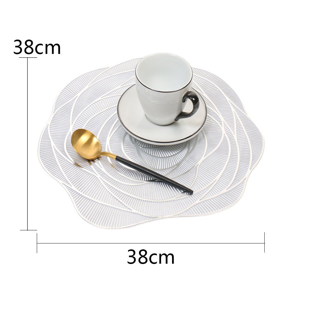 ZAXSD Tischsitz Tischsets,4er PVC Platzsets, Abwaschbar Tischsets, Hitzebeständig und rutschfest Tischsets, 38 cm